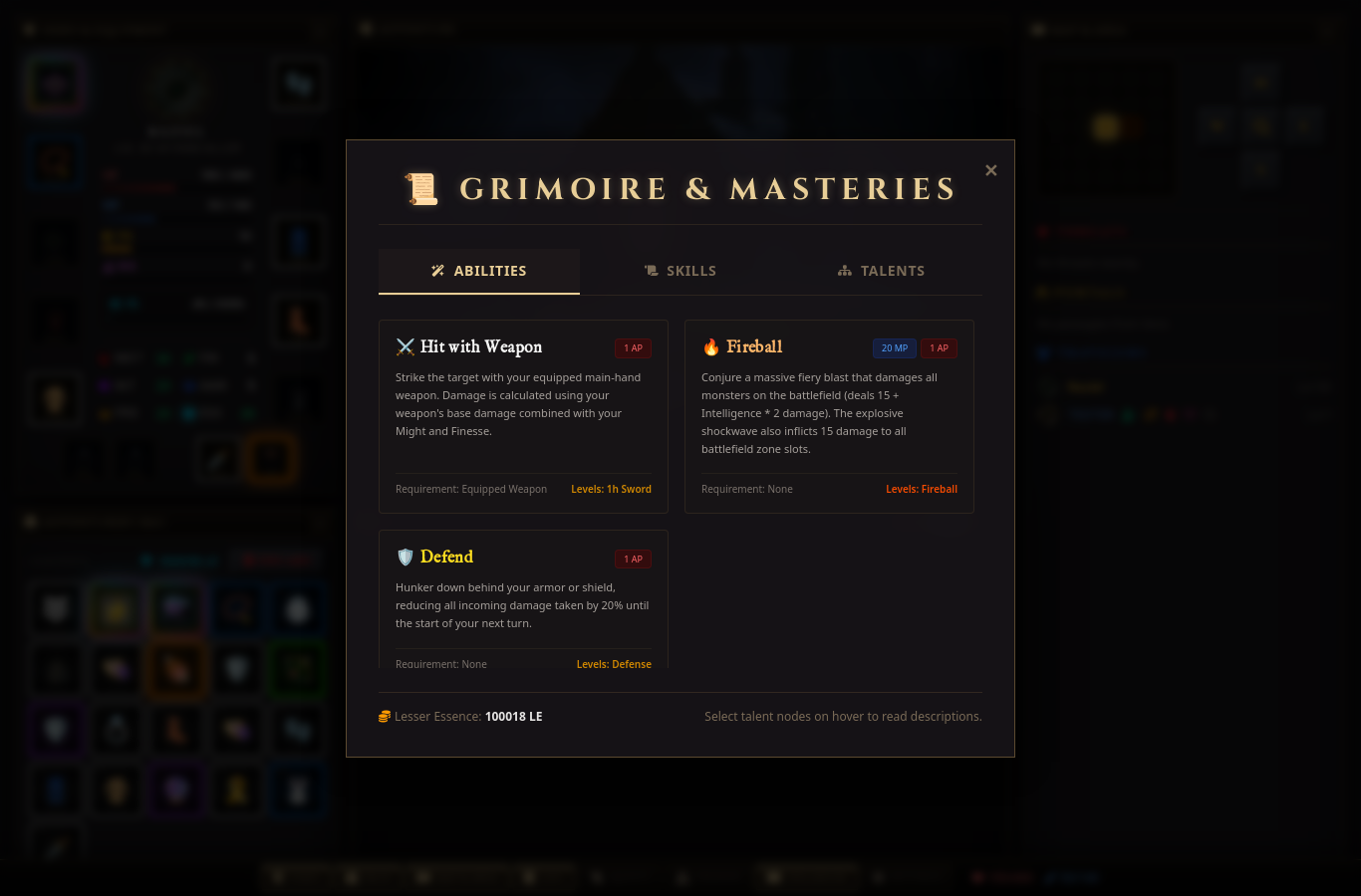 Abilities & Masteries
